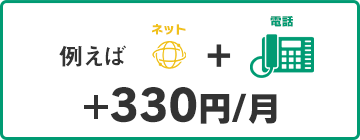 電話とセットの場合、ネットの料金+月額330円