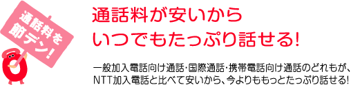 通話料が安いからいつでもたっぷり話せる！